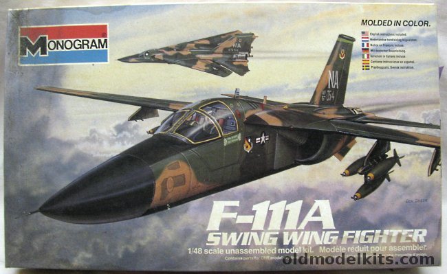 Monogram 1/48 F-111A Swing Wing Fighter, 5804 plastic model kit